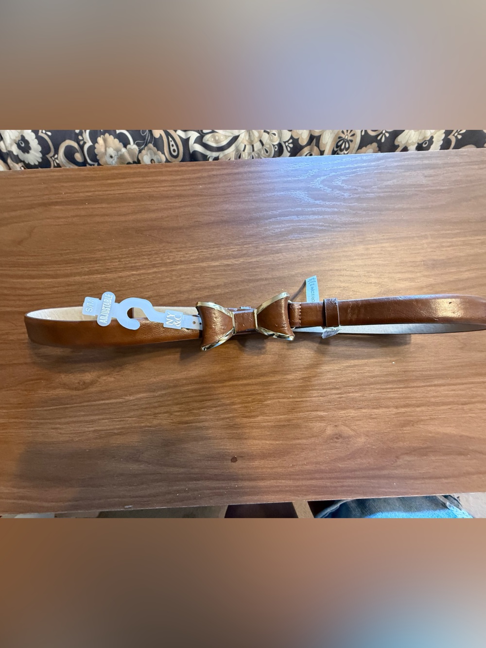 New York & Company Brown Bow-Accent Belt